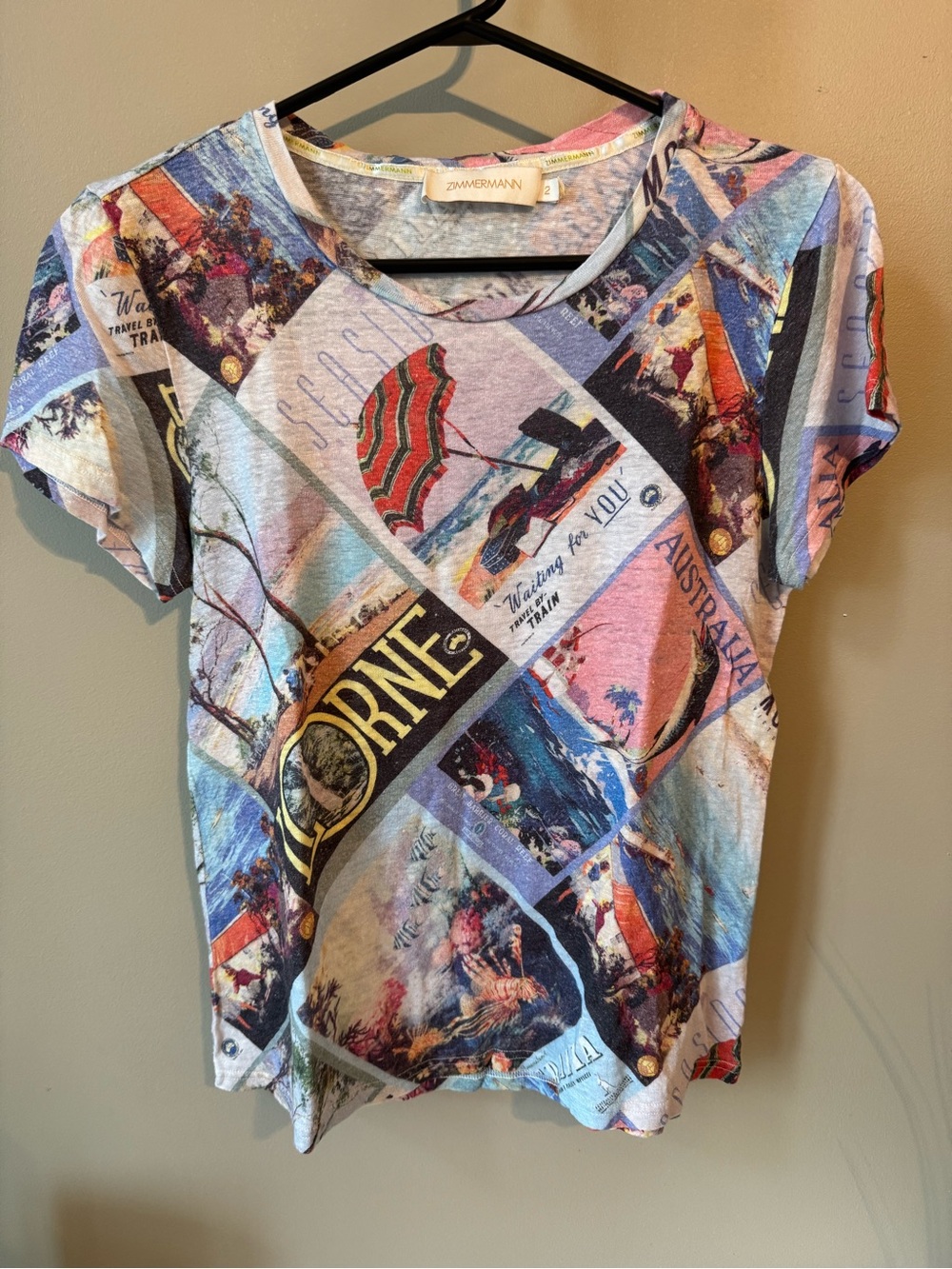 Zimmermann Multicolor Graphic Tee, size 2